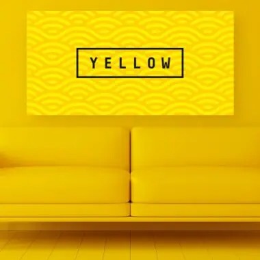 Divano giallo per il progetto Yellow di arredamento di design